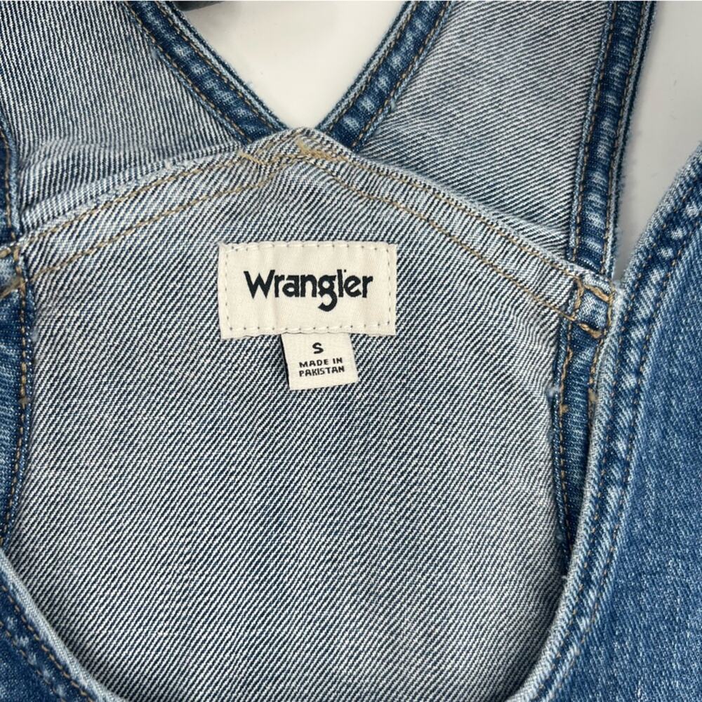 Wrangler The Denim Dress racerback buttons snap midi blue sz S - Picture 4 of 8